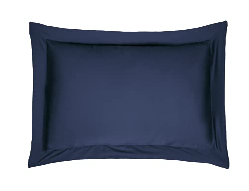 Sleepdown Kissenbezüge, 100% Baumwollsatin, 2 Stück, Oxford-Kissenbezüge, antiallergen, Fadenzahl 300, Luxus-Bettwäsche, Marineblau, 50 x 75 cm von Sleepdown