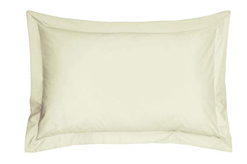 Sleepdown Oxford 2 Kissenbezüge, Fadenzahl 200, GOTS-Zertifiziert, 100 % Baumwolle, weich, 2 Stück, gemütlich, 48 cm x 74 cm, Elfenbeinfarben von Sleepdown
