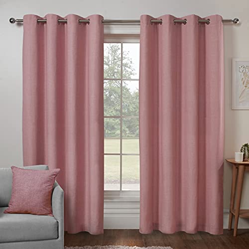 Sleepdown Strukturierter Druck Ösenvorhänge Gefüttert Vorhänge für Schlafzimmer und Wohnzimmer 167 x 137 cm Blush 2 Paneele von Sleepdown