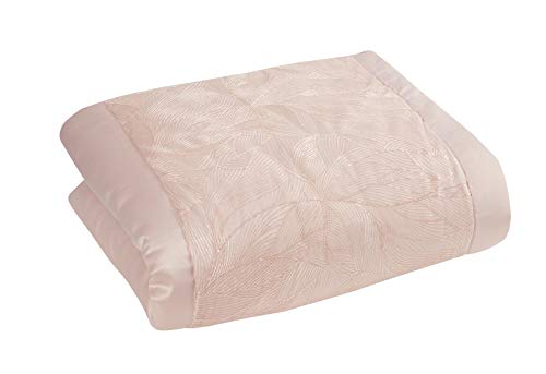 Sleepdown Tagesdecke mit Pailletten, Blättermuster, Blumenmuster, Rosa, Polyester und Baumwolle, Blush Pink, Bedspread 150cm x 200cm von Sleepdown