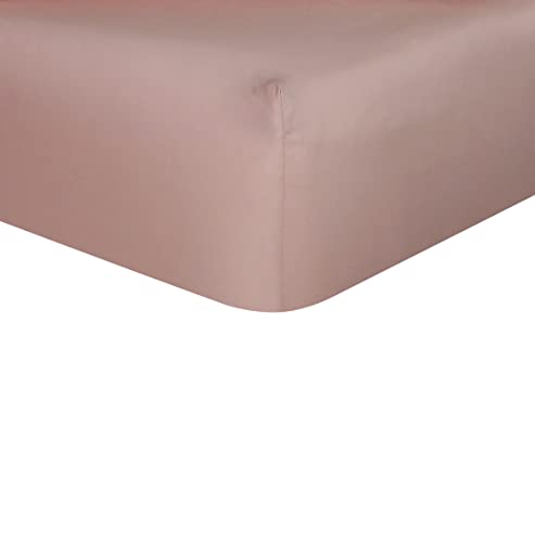 Sleepdown Unifarbenes Spannbettlaken, weich, warm, gemütlich und atmungsaktiv, bequem, Bambus-Bettlaken, 32 cm, extra Tiefe Taschen, Blush Pink – Einzelbett von Sleepdown