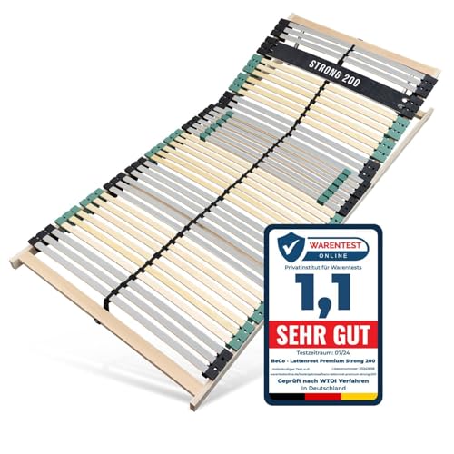 Sleepneo Lattenrost 140x200 Premium Strong bis 200Kg, Kopfteil verstellbar, 7-Zonen-Lattenrost mit 42 Latten, Made in Germany, extra stabil aus Buchenholz Sleepneo Lattenrost 140x200 Premium Strong bis 200Kg, Kopfteil verstellbar, 7-Zonen-Lattenrost mit 42 Latten, Made in Germany, extra stabil aus Buchenholz von Sleepneo