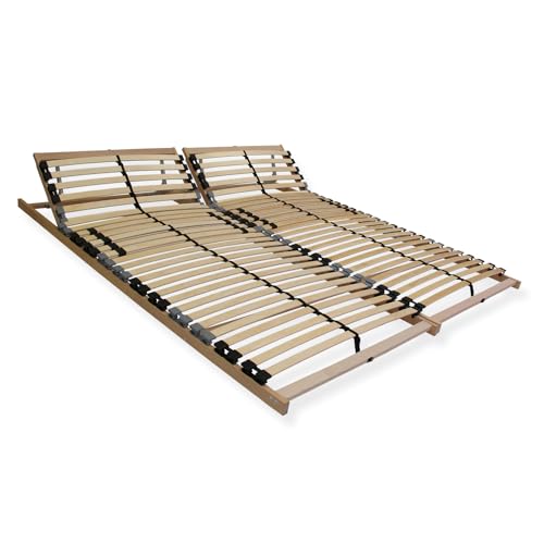 Sleepneo Lattenrost 160x200, Kopfteil verstellbar, Ergonomischer 7 Zonen Lattenrost, Buchenholz, 28 Latten, Lattenrost Selbstmontage, hohe Traglast bis 150Kg von Sleepneo