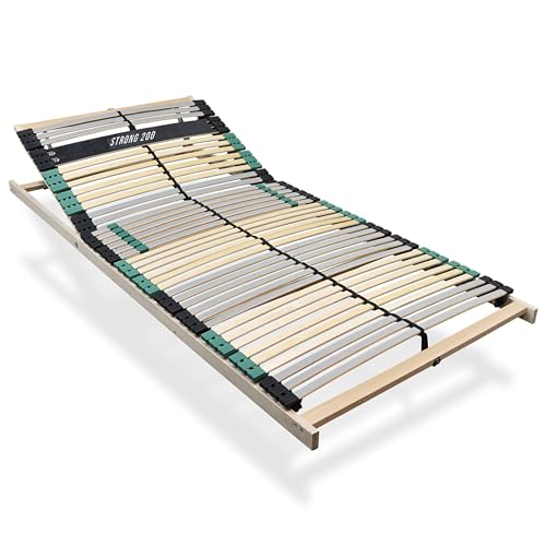 Lattenrost aus Buchenholz, extra Stabiler Lattenrahmen 90x200, bis 200Kg, Kopfteil verstellbar, 7-Zonen-Lattenrost mit 42 Latten, Made in Germany von Sleepneo