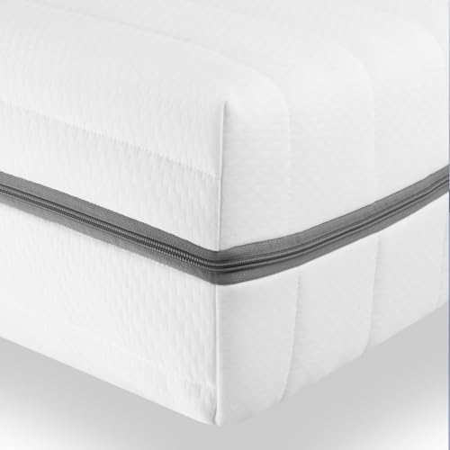 Sleepneo Matratze 120x200 cm - Höhe 18cm - Duo Härtegrad H2 & H3 - Orthopädische 7 Zonen Kaltschaummatratze, punktelastisch atmungsaktiv - Softer Bezug mit 4-seitigem Reißverschluss von Sleepneo