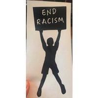 Demonstrant Ende Rassismus Zeichen Social Aktivist Vinyl Fenster Klammern Oder Aufkleber von SleepoverTradingCo