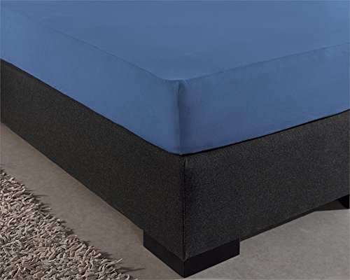 Sleeptime Spannbettlaken 100% Baumwolle - Bettlaken fur Standard Matratzen bis 30cm - Feuchtigkeit absorbierend und temperaturausgleichend - Blau - 140 x 200 cm Sleeptime Spannbettlaken 100% Baumwolle - Bettlaken fur Standard Matratzen bis 30cm - Feuchtigkeit absorbierend und temperaturausgleichend - Blau - 140 x 200 cm von Sleeptime