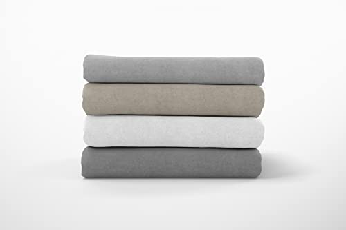 Spannbettlaken, 100 % Flanell, warmer Winter, elastisch, rundum, 140 x 200 cm, Grau, Spannhöhe 25 cm, Doppelbett von Sleeptime