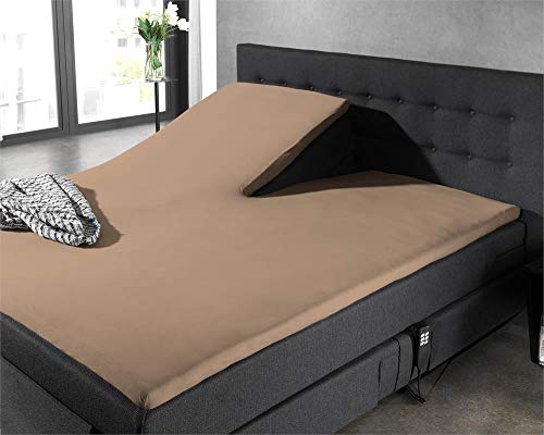 Splittopper Spannbetttuch, 100% Baumwolle, 90cm Schlitztiefe, Matratzen-Spannbetttuch, Spannbettlaken Taupe 180 x 220 cm Splittopper Spannbetttuch, 100% Baumwolle, 90cm Schlitztiefe, Matratzen-Spannbetttuch, Spannbettlaken Taupe 180 x 220 cm von Sleeptime