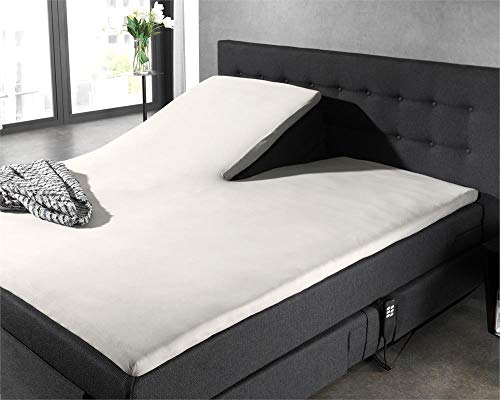 Splittopper Spannbetttuch, 100% Baumwolle, 90cm Schlitztiefe, Matratzen-Split-Spannbetttuch, Creme 180 x 220 cm Splittopper Spannbetttuch, 100% Baumwolle, 90cm Schlitztiefe, Matratzen-Split-Spannbetttuch, Creme 180 x 220 cm von Sleeptime