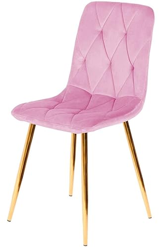 Eleganter Esszimmerstuhl Samt Beige mit goldfarbenen Metallbeinen – Polsterstuhl modern, gepolstert, stabil, Wohnzimmerstuhl für Esszimmer, Küche & Home Office (Rosa) von Sleepy shop 24 YOUR PERFECT MATTRESS