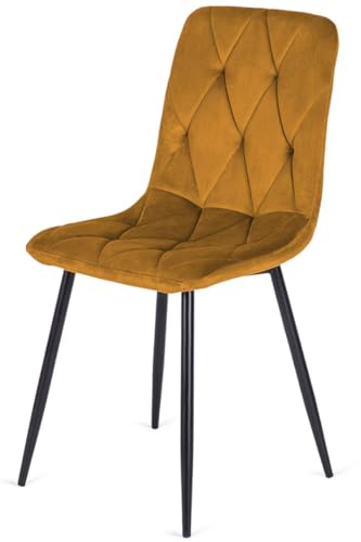 Eleganter Esszimmerstuhl Samt Beige mit goldfarbenen Metallbeinen – Polsterstuhl modern, gepolstert, stabil, Wohnzimmerstuhl für Esszimmer, Küche & Home Office (Trüffel) von Sleepy shop 24 YOUR PERFECT MATTRESS