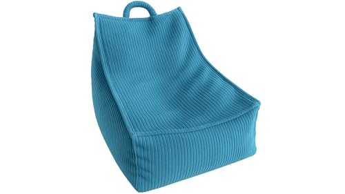 Sleepy shop 24 YOUR PERFECT MATTRESS Kinder Sitzsack aus Cord – Ergonomischer Bean Bag Stuhl mit Tragegriff, Bequemer Bodenstuhl für Kinderzimmer, Beige – Weich & Waschbar 83x50x72 (Blau) von Sleepy shop 24 YOUR PERFECT MATTRESS