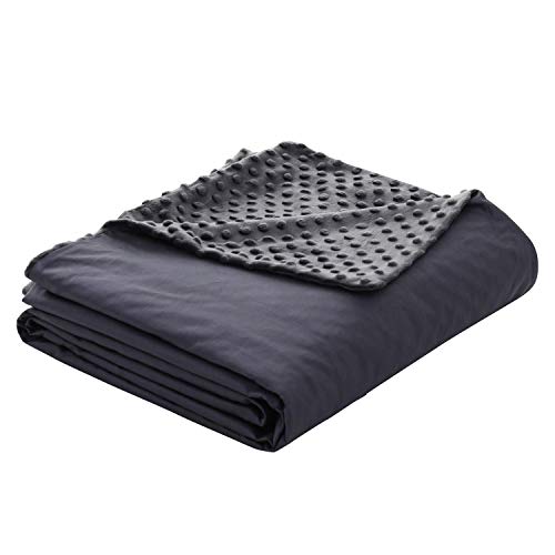 Sleepymoon Bettbezug für gewichtete Decke (graue Baumwolle + Flanell, 152 x 203 cm) von Sleepymoon