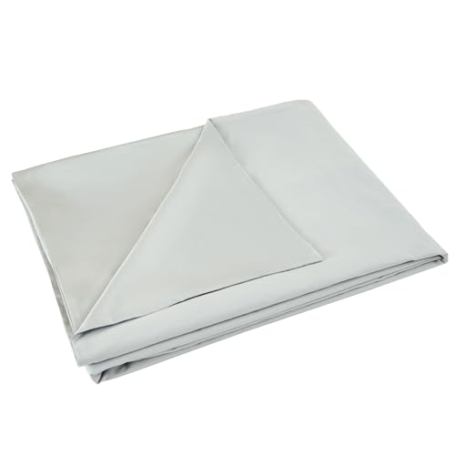 Sleepymoon Bettbezug für gewogene Decke Waschbarer Abnehmbarer Bezug für Erwachsene hellgraue Bambusviskose und Baumwolle 152 * 203cm Doppelseitiges Design von Sleepymoon