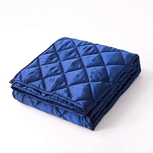 Sleepymoon Gewichtsdecke Therapiedecke Schwere Decke für Besseren Schlaf Stressabbau und Angstzustände Weighted Blanket Beschwerte Decke (Seidige Marine, 152 * 203cm-6.8kg) von Sleepymoon