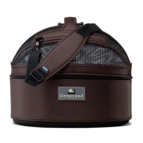 Sleepypod Medium Hundetragetasche Katzentragetasche Schlafkorb, portables Haustierbett, Dark Chocolate von Sleepypod