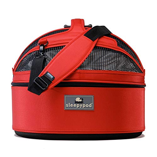 Sleepypod Medium Hundetragetasche Katzentragetasche Schlafkorb, portables Haustierbett, Strawberry red von Sleepypod