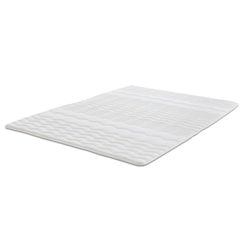 Sleezzz Matratzentopper, 2,5 cm Höhe, 7-Zonen Komfortschaum, Weiß, Rutschhemmend mit Eckgummis (180 x 200 cm) von Sleezzz