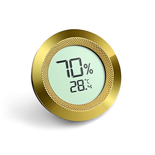 Digitales Thermometer Hygrometer, justierbares digitales Thermometer, Feuchtigkeitskalibrierung, Durchmesser 50mm Zink Legierung Runde, Feuchtigkeitsmesser für Zigarre/Gewächshaus von Slege