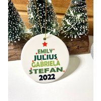 Beidseitig Bedruckt Weihnachtsanhänger Weichnachtsdeko Weihnachtsgeschenk Familie Weihnachtsornament Geschenk Personalisiert Weihnachten von SleiDesign