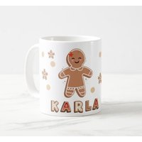 Weihnachtstasse Personalisiert I Gingerbread Christmas Mug With Name Mit von SleiDesign