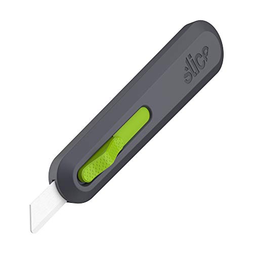 Slice 10554 | Sicherheits-Cuttermesser mit automatischem Klingenrückzug | robusten Griff aus glasfaserverstärktem Nylon | Sicherheitsklinge, die 11x länger scharf bleibt | Beidhändig nutzbar, grün von Slice