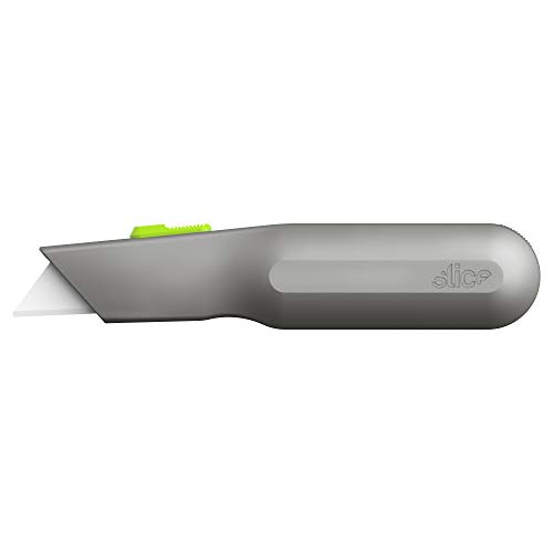Slice 10491 Universalmesser mit Metallgriff • Automatischer Klingenrückzug • Leistungsstarkes Profi Cuttermesser • Sicherheitsmesser beidhändig nutzbar • Für Industrie, Werkstatt & Haushalt von Slice
