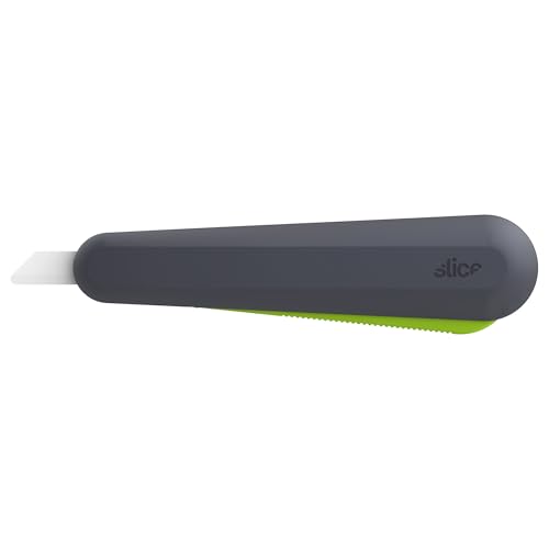 Slice 10563 Cuttermesser mit Zangengriff • Zangengriffmesser mit automatischem Klingenrückzug • Beidhändig nutzbar • Idealer Kartonschneider, Box Cutter für Industrie, Lager, Büro von Slice