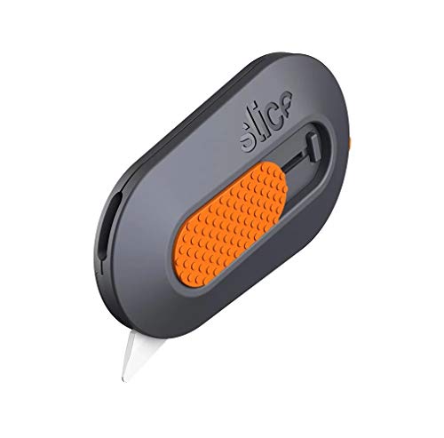 Slice Mini-Cuttermesser, 10515DOJ, Version 2020-1 kleiner Schneider - Klinge bleibt in Position, Mini-Cutter, 1 Mini Cutter - Blade Stays In Position, Schwarz/Orange von Slice