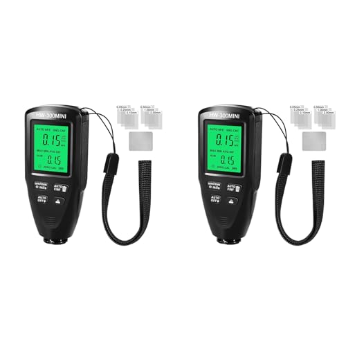 Slicooken 2X HW300MINI Digitales Dickenmessgerät Tester Auto Autolackmessgerät Farbschichtmessgerät Werkzeug Schwarz von Slicooken