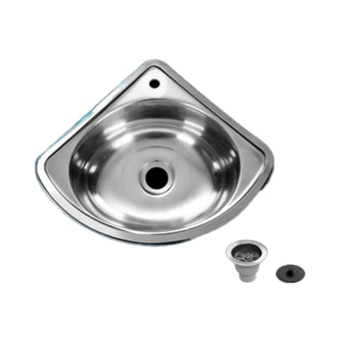 Slicooken RV K¨¹chensp¨¹le Badezimmer Becken Ultra Kleines Winkeldreieck Einer Becken Edelstahl Waschbecken Kleine Eintropfenschale Eckwanne f¨¹r Wohnmobilauto oder K¨¹che von Slicooken