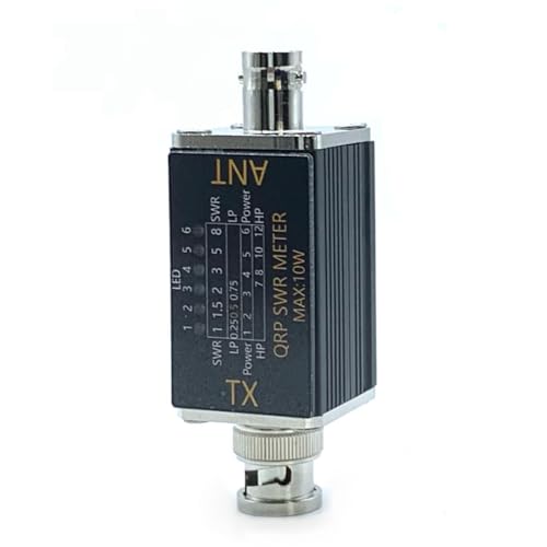 Slicooken SWR-Messgerät Stehwellenmesser 1-30 MHz 10W 6 LED-Anzeigen Tragbarer SWR-Meter BNC von Slicooken