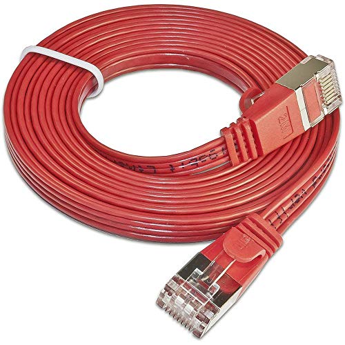 Slim Wirewin PKW-STP-SLIM-KAT6 5.0 RT RJ45 Netzwerkkabel, Patchkabel CAT 6 U/FTP 5.00m Rot flach 1St von Slim Wirewin