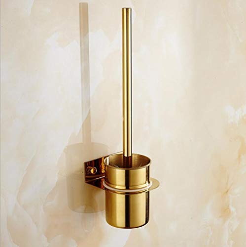 SlimpleStudio Klobürste Luxus Vergoldet Edelstahl 304 Bad WC- Bürstenhalter Wand Hängen 3 Farben-Gold WC-Reinigungsbürste (Color : Gold) von SlimpleStudio