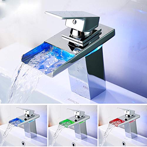 SlimpleStudio Wasserhahn Badezimmer-Bassin-Hahn-Wasserfall Voll Kupfer Kalt- Und Warmwasser Einlochmontage Quadrat Waschbecken Waschbecken Waschbecken Wasserhahn Mischbatterie von SlimpleStudio