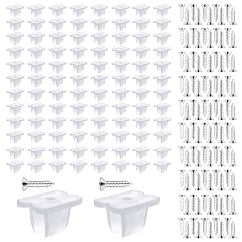 100 Stück Wsserdichter LED-Lichtstreifenclips, Streifen Montagehalterung Clips, passend für 5 mm bis 6 mm Silikon LED Streifen Halterung, Inklusive Schrauben, durchscheinend von Sliverdew