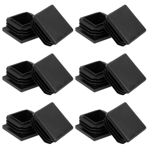 12 Stück Lamellenstopfen für Vierkantrohr 25x25 mm Rohrstopfen Schwarz Quadratstopfen Kunststoff Endstopfen Quadratisch Fußkappen zur Stühle Regale Rohrabdeckung von Sliverdew