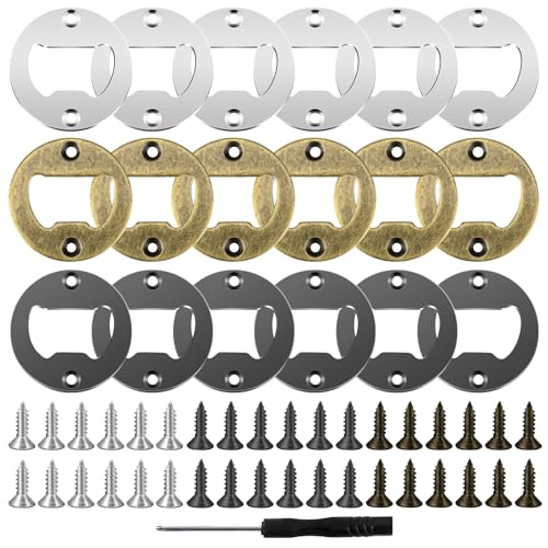 18 Sets Edelstahl Flaschenöffner Einsätze Hardware, Flaschenöffner Rohling Metalleinsatz Teile Kit für Flaschenöffner Harz Gießformen Harz Holzarbeiter Bieröffner DIY Zubehör von Sliverdew