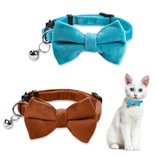 2 Stück Katzenhalsband mit Fliege Breakaway Katzenhalsbänder verstellbares Katzenhalsband mit Glöckchen niedliches Kostümzubehör Sicherheitsschnalle für kleine Haustiere 2 Stück Katzenhalsband mit Fliege Breakaway Katzenhalsbänder verstellbares Katzenhalsband mit Glöckchen niedliches Kostümzubehör Sicherheitsschnalle für kleine Haustiere von Sliverdew