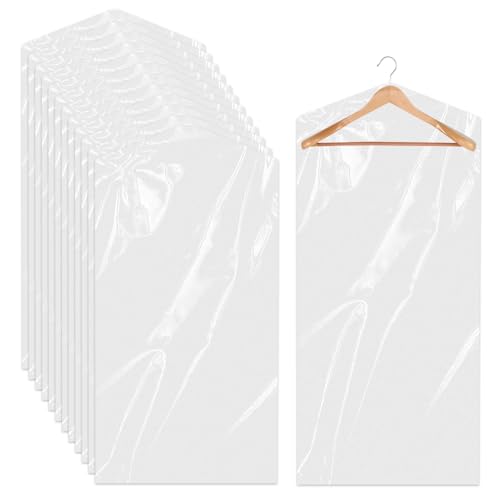 20 Stück Kleidersack Transparente Staubdicht Kleiderhülle 60x100 cm Wasserdicht Kleiderschutz Kunststoff Hängen Kleidersäcke für Anzüge Sakkos Hemden von Sliverdew