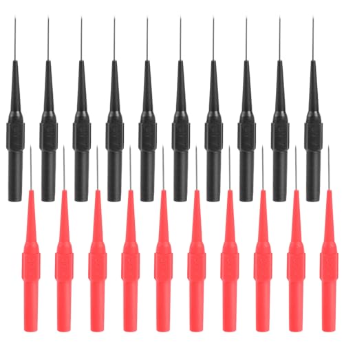 20 Stück Messspitzen für Multimeter 0.7 mm Testsonde Piercing Nadel Sonde Prüfspitze Bananenstecker Multimeter Messleitung Sonde Isolationspiercing Probe von Sliverdew