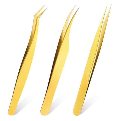 2 Stück Wimpernzange, Hochwertiges Wimpern Extensions Wimpern Pinzette Professionelle Pinzette Spitz Gold Lashes Extension Set Edelstahl Wimpernverlängerung Set Wimpern Zange Werkzeuge 2 Stück Wimpernzange, Hochwertiges Wimpern Extensions Wimpern Pinzette Professionelle Pinzette Spitz Gold Lashes Extension Set Edelstahl Wimpernverlängerung Set Wimpern Zange Werkzeuge von Sliverdew