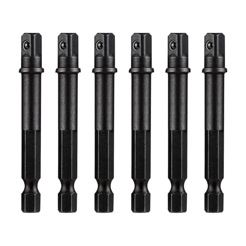 6-Teilig Stecknuss Adapter, Stecknuss-Adapter Set, 1/4-Zoll-Sechskantadapter, Vierkant, Sechskantschaft für Bohrmaschine und Akkuschrauber, Bit-Halter, Schwarz 6-Teilig Stecknuss Adapter, Stecknuss-Adapter Set, 1/4-Zoll-Sechskantadapter, Vierkant, Sechskantschaft für Bohrmaschine und Akkuschrauber, Bit-Halter, Schwarz von Sliverdew