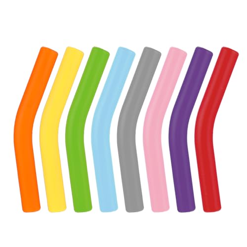 8Stk Silikon Strohspitzen Winkelspitze, Strohhalmdüse, Strohhalme - Wiederverwendbar, Trinkhalmspitzenabdeckungen, Trinkhalm Kurz, Multicolor von Sliverdew