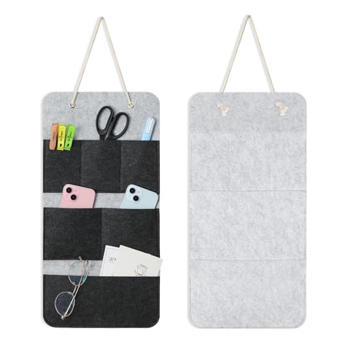 Sliverdew Filz Hängeorganizer 52 x 25 cm Wand Organizer 6 Fächer Hängende Bad Filz Tasche Tür Hängeaufbewahrung Camping Aufbewahrungstasche für Büro Schrank von Sliverdew
