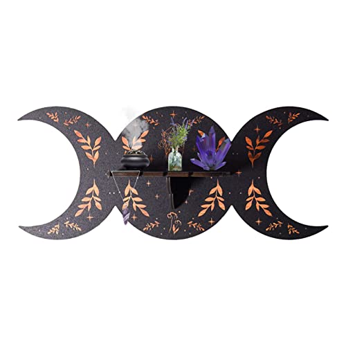Kristallstein-Display-Halter | Mond-Meditation Boho-Holz-schwebendes Dekor-Regal - Simple Craft Wall Art Decor Regal für ätherische Öle, Kerzen, Kristallsteine Kristallstein-Display-Halter | Mond-Meditation Boho-Holz-schwebendes Dekor-Regal - Simple Craft Wall Art Decor Regal für ätherische Öle, Kerzen, Kristallsteine von Sloane
