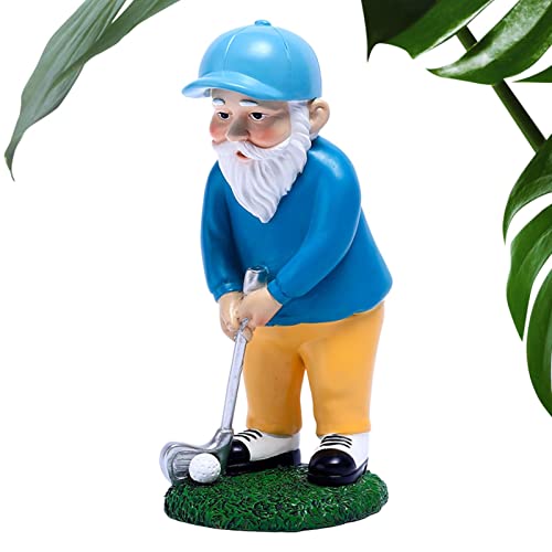 Sloane Harz-Golfzwerg-Figuren | Golf spielende Gartenzwerg-Statue,Gartenzwerg-Statue für Golf, Terrasse, Hof, Rasen, Veranda, Ornament, Sommerdekoration im Freien von Sloane