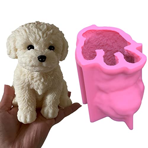 Sloane Hund Silikonform | 3D-Hunde-Silikon-Kerzenformen, niedliche Welpen-Seifenformen,Fondant-Kuchen-Welpen-Formen aus Harz, Gießform für DIY-Kerzenherstellung, Wachs, Ton, Handwerk, Gips von Sloane