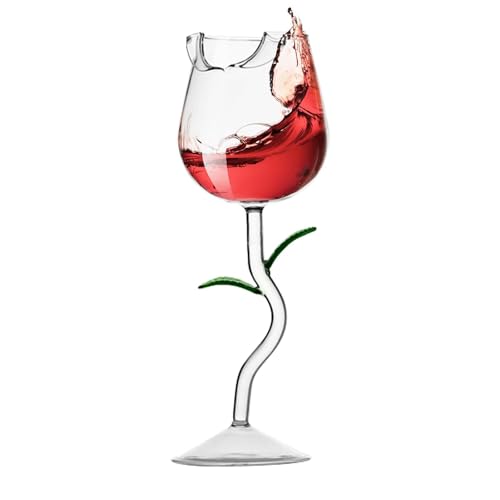 Sloane Weingläser in Rosenform, kreative Rosenkelch, Rotweinglas, Cocktailglas, Saftbecher für Zuhause, Bar, Hochzeit,für Wiedersehen, Hochzeit, Party, Verlobung von Sloane